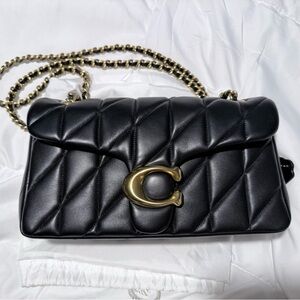 Coach Quilted Leather Chain Shoulder Bag in Black